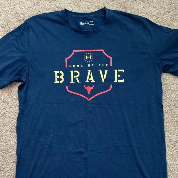 Under Armour Men's Blue 'Home of the Brave' Tee - Picture 1 of 4